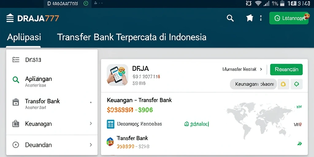 Tampilan antarmuka aplikasi DRAJA777 untuk transfer bank yang mudah digunakan.
