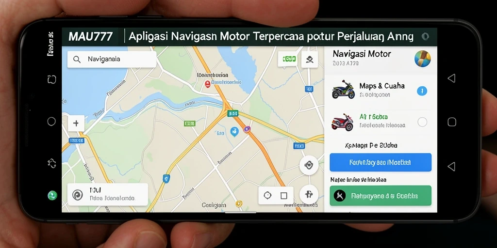 Antarmuka aplikasi MAU777 yang sederhana dan efektif untuk navigasi motor.