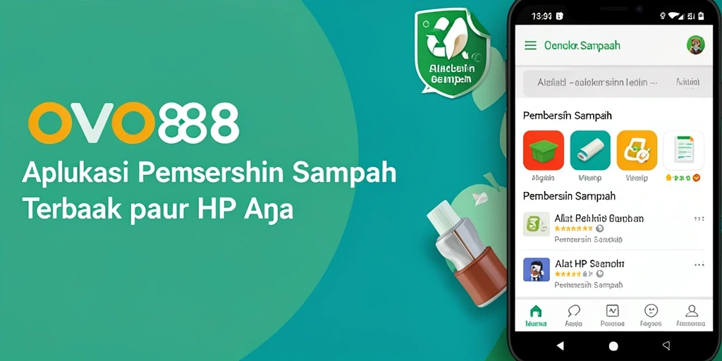 Antarmuka pengguna OVO88 saat melakukan pembersihan sampah.