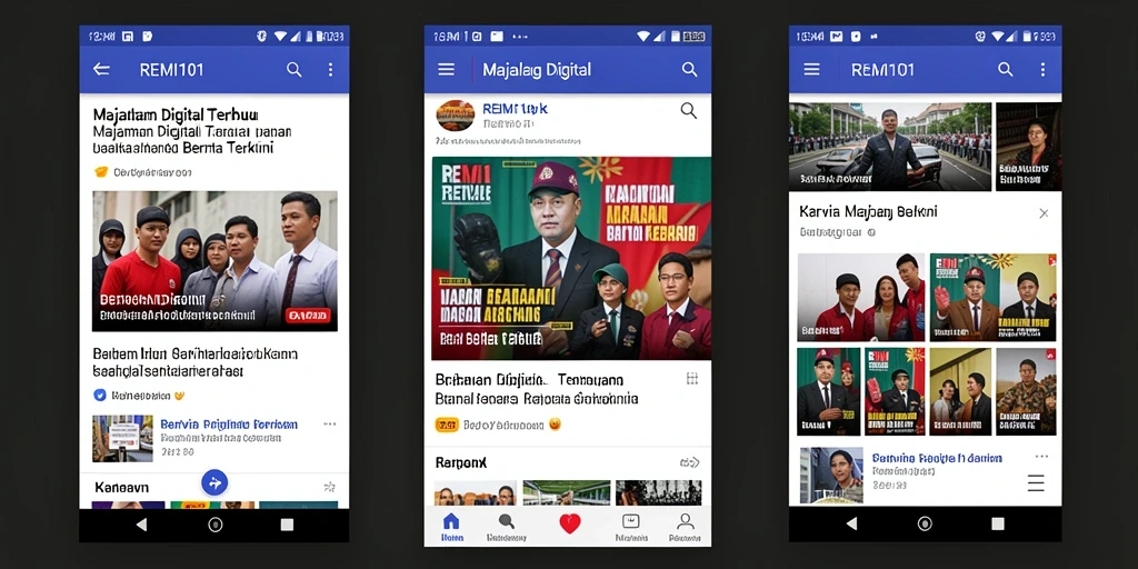 Antarmuka aplikasi Majalah Digital REMI101 yang menarik dan fungsional.