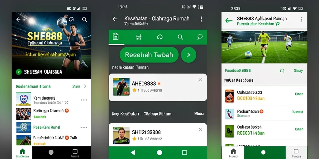 Tampilan aplikasi SHE888 yang menarik dan mudah digunakan untuk olahraga di rumah.