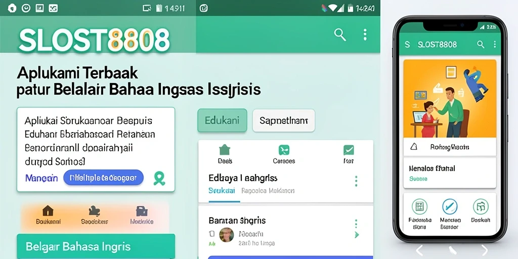 Antarmuka modern SLOST8808 untuk belajar Bahasa Inggris.