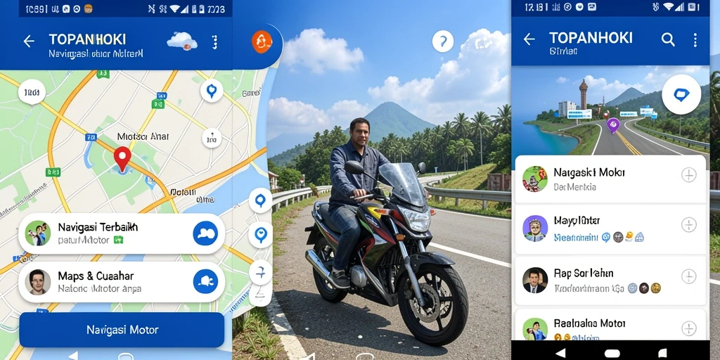 Screenshot antarmuka navigasi motor TOPANHOKI yang user-friendly.