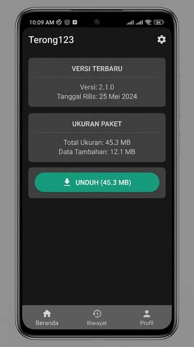 Tampilan halaman APK terong123